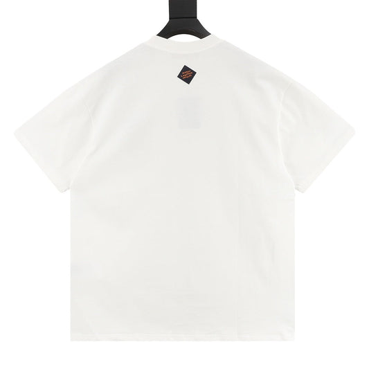 Louis Vuitton LV deconstructed logo embroidered T-shirt