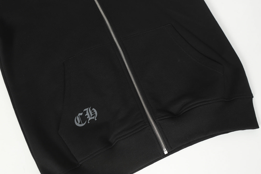 Chrome Hearts Graphic Zip-Up Hoodie