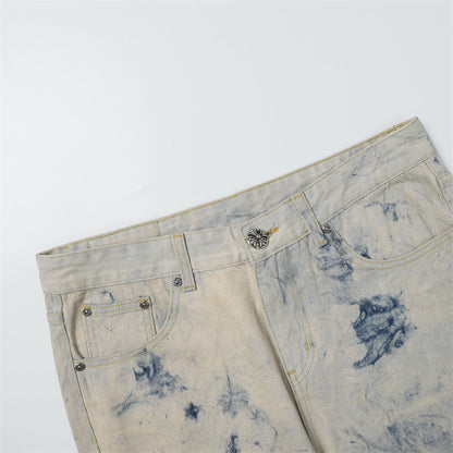 Chrome Hearts Distressed Denim Jeans | Stretch Tapered Fit