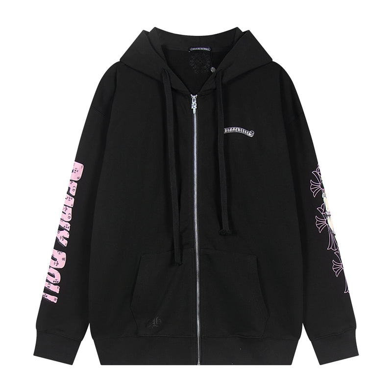Chrome Hearts Graphic Zip-Up Hoodie