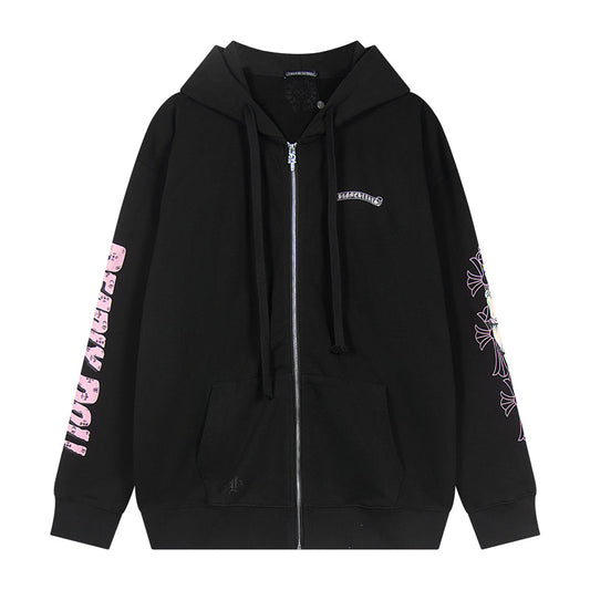 Chrome Hearts Graphic Zip-Up Hoodie