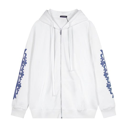 Chrome Hearts Graphic Zip-Up Hoodie