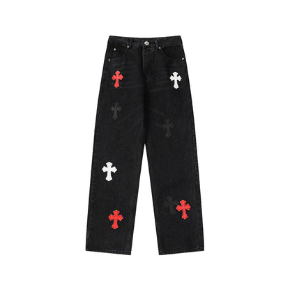Chrome Hearts Distressed Denim Jeans | Stretch Tapered Fit