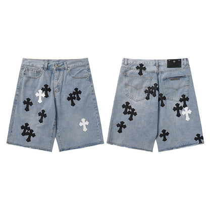 Chrome Hearts Distressed Denim Jeans | Stretch Tapered Fit