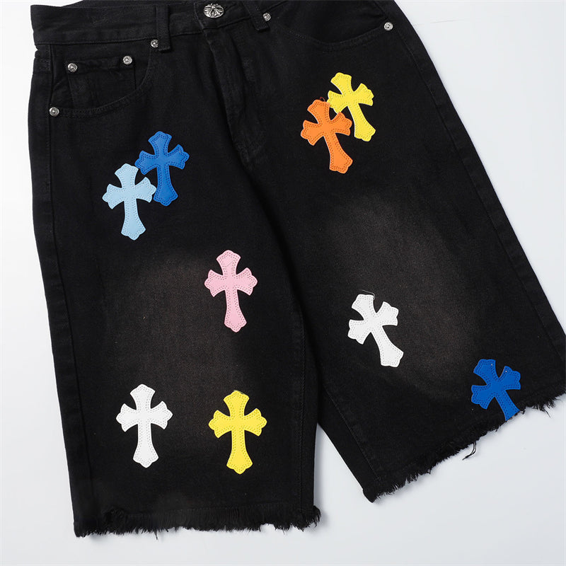 Chrome Hearts Distressed Denim Jeans | Stretch Tapered Fit