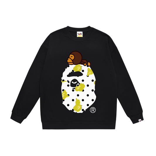 BAPE Baby Milo® Polka Dot Ape Head Crew-Neck Sweatshirt