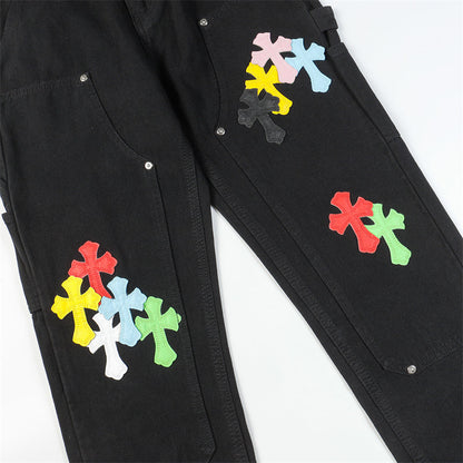 Chrome Hearts Distressed Denim Jeans | Stretch Tapered Fit