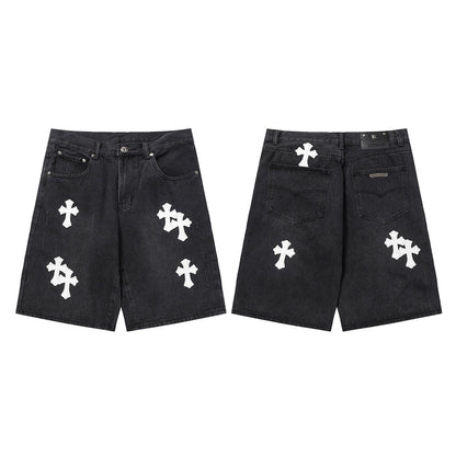 Chrome Hearts Distressed Denim Jeans | Stretch Tapered Fit
