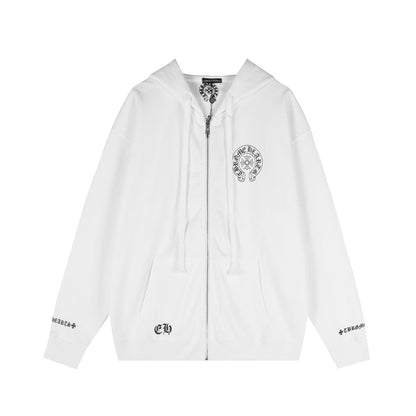 Chrome Hearts Graphic Zip-Up Hoodie
