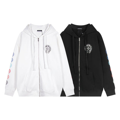 Chrome Hearts Graphic Zip-Up Hoodie