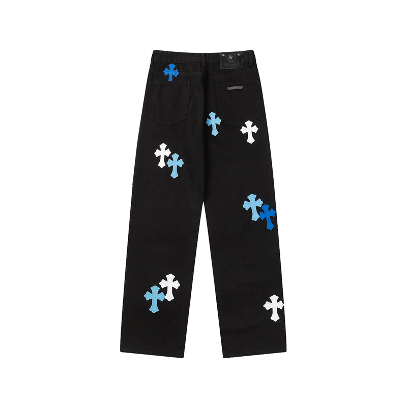Chrome Hearts Distressed Denim Jeans | Stretch Tapered Fit