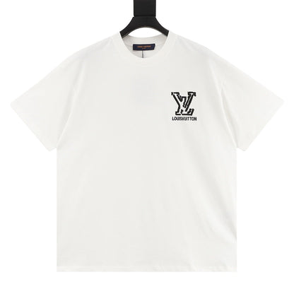 Louis Vuitton LV deconstructed logo embroidered T-shirt
