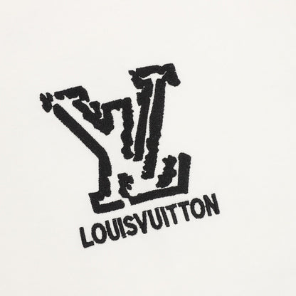 Louis Vuitton LV deconstructed logo embroidered T-shirt