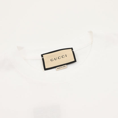 Gucci Blue and Red Stripe Short-Sleeve T-Shirt with Interlocking Logo Print