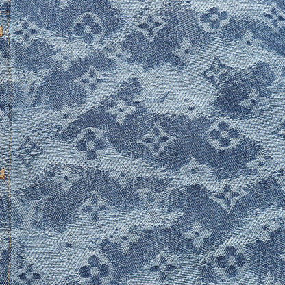 Louis Vuitton Cloud Monogram Jacquard Denim Short-Sleeve Shirt