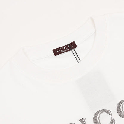 Gucci Double-Image Letter Embroidery Short-Sleeve Top