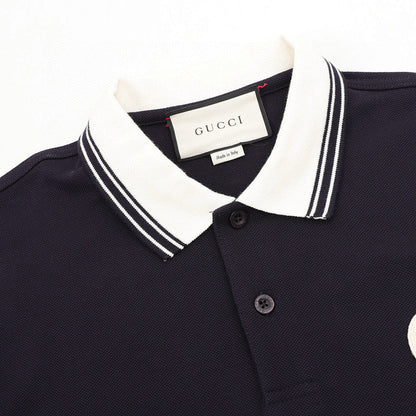 Gucci Short-Sleeve Polo with Embroidered Double G Emblem on the Chest
