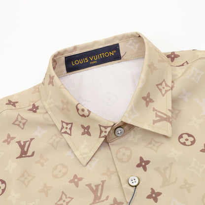 Louis Vuitton Khaki All-Over Print Shirt