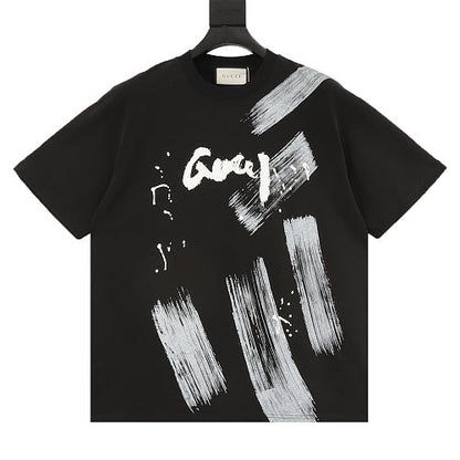Gucci Ink-Brush Stroke Graffiti Lettering Short-Sleeve T-Shirt