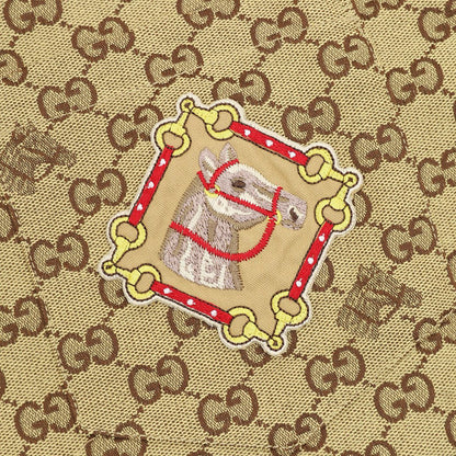 GUCCI Classic GG Monogram Embroidered "Year of the Horse" Badge Cuban Collar Shirt