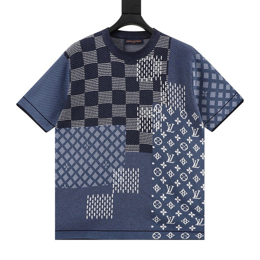 Louis Vuitton's new Damier patchwork knit short-sleeved shirt