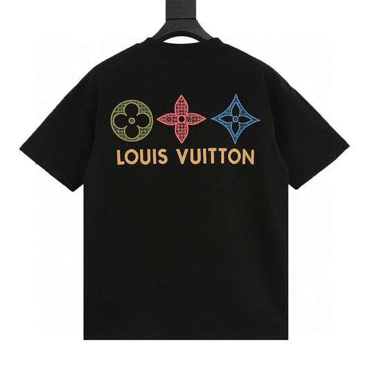 Louis Vuitton Tricolor Monogram Embroidered Short-Sleeve Shirt