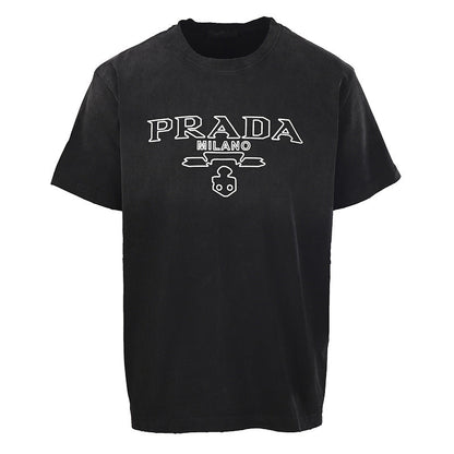PRADA Cutout Letter Print T-Shirt