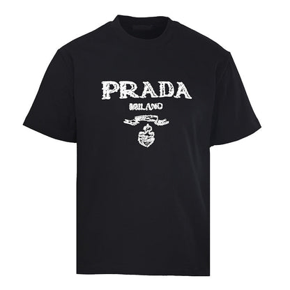 PRADA Bird's Nest Weave Embroidered T-Shirt