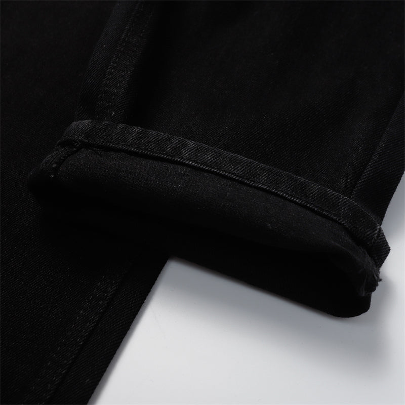 Chrome Hearts Distressed Denim Jeans | Stretch Tapered Fit