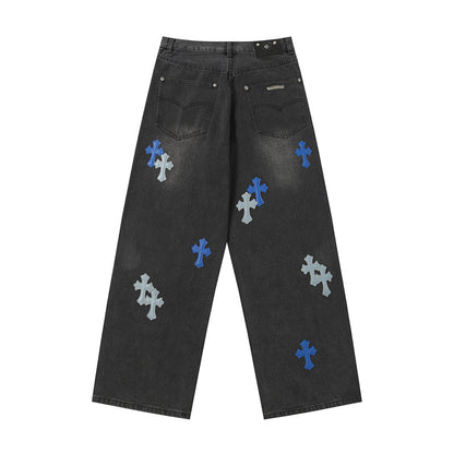Chrome Hearts Distressed Denim Jeans | Stretch Tapered Fit