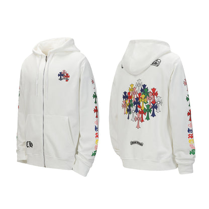 Chrome Hearts Graphic Zip-Up Hoodie