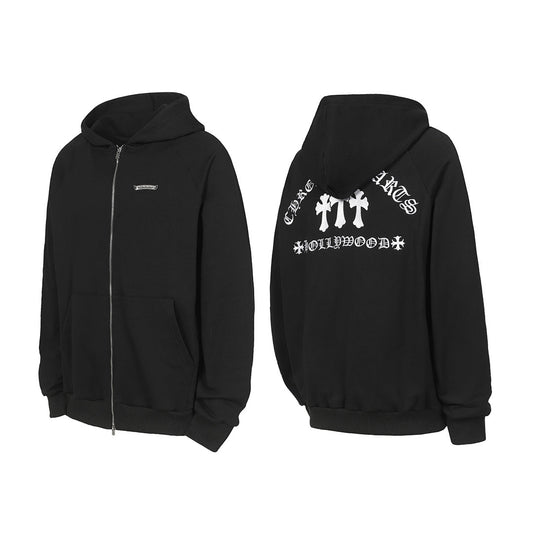 Chrome Hearts Graphic Zip-Up Hoodie