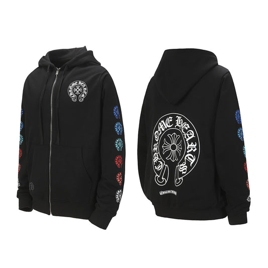 Chrome Hearts Graphic Zip-Up Hoodie