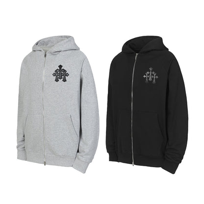 Chrome Hearts Graphic Zip-Up Hoodie