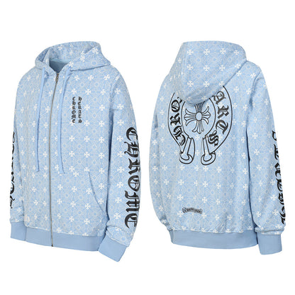 Chrome Hearts Graphic Zip-Up Hoodie