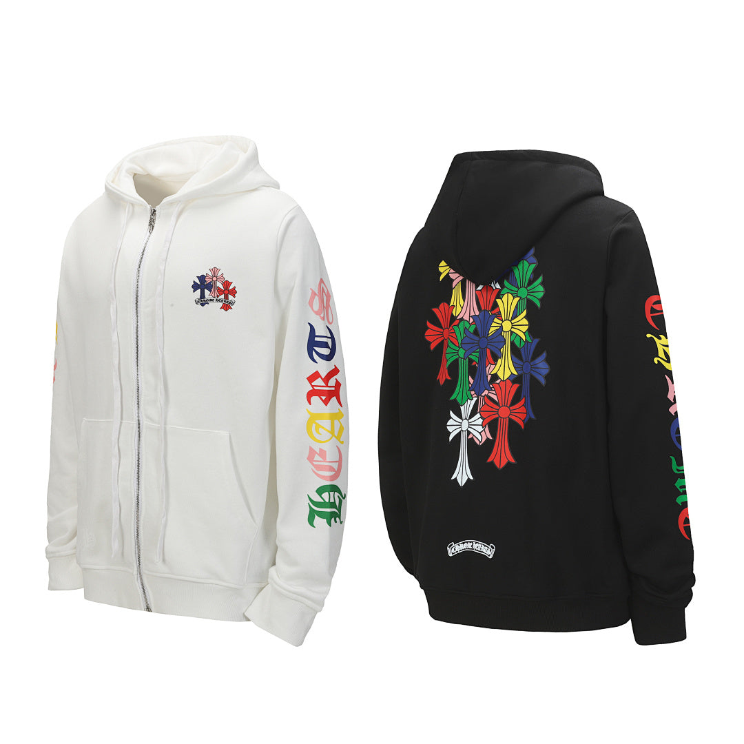 Chrome Hearts Graphic Zip-Up Hoodie