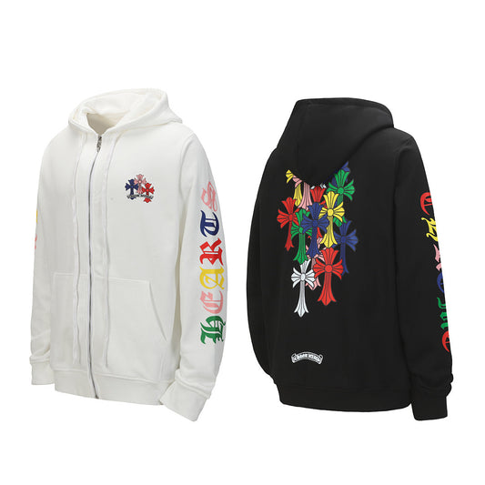 Chrome Hearts Graphic Zip-Up Hoodie