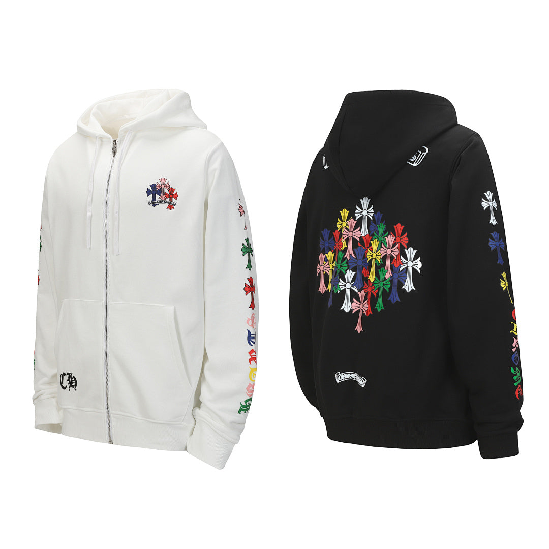 Chrome Hearts Graphic Zip-Up Hoodie