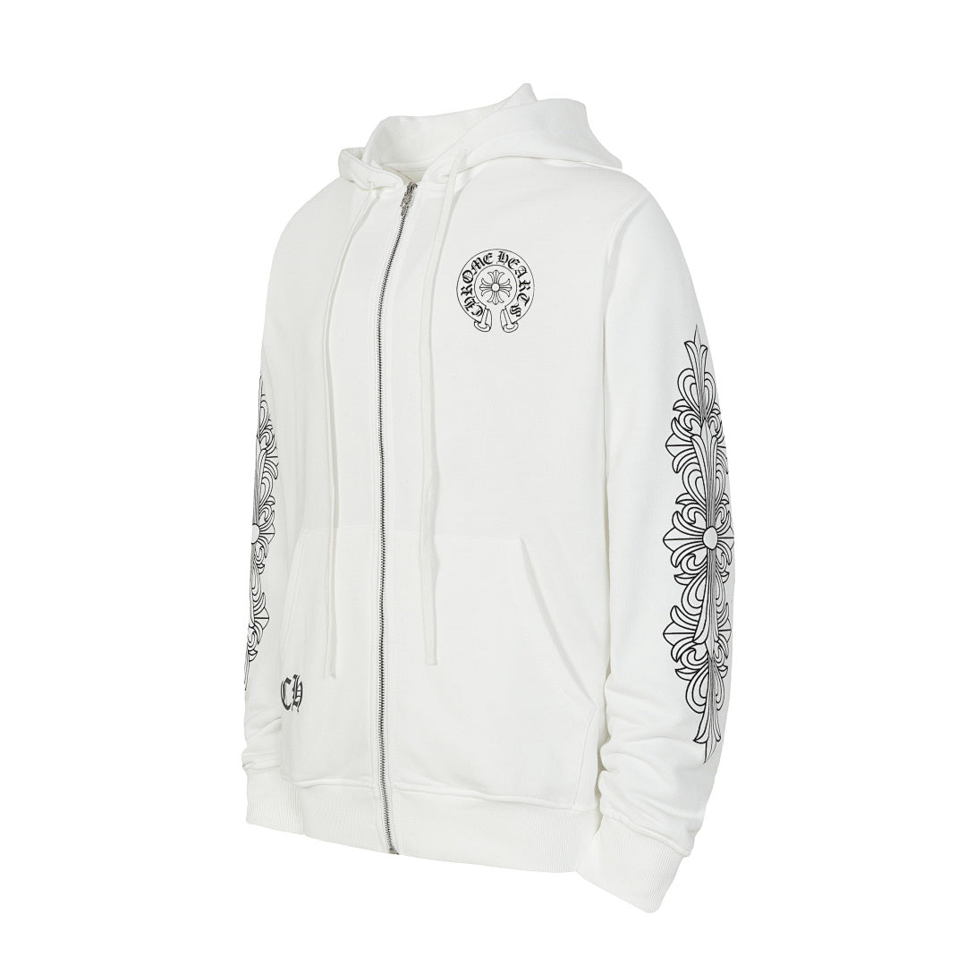 Chrome Hearts Graphic Zip-Up Hoodie