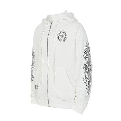 Chrome Hearts Graphic Zip-Up Hoodie