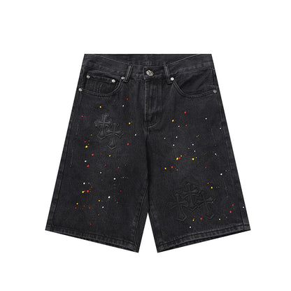Chrome Hearts Distressed Denim Jeans | Stretch Tapered Fit