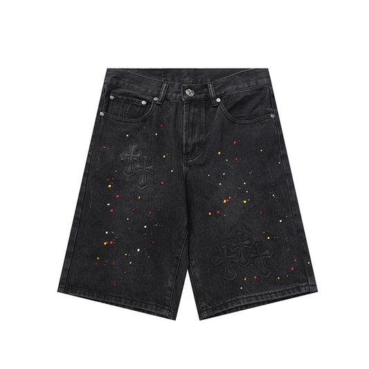 Chrome Hearts Distressed Denim Jeans | Stretch Tapered Fit