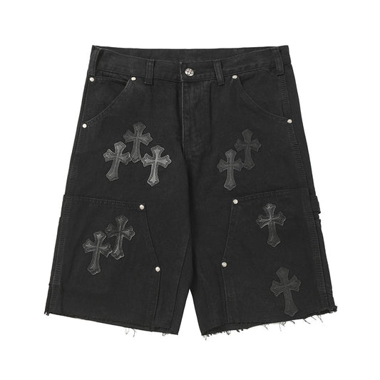 Chrome Hearts Distressed Denim Jeans | Stretch Tapered Fit