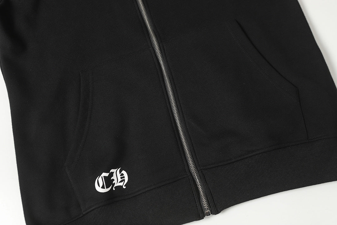 Chrome Hearts Graphic Zip-Up Hoodie