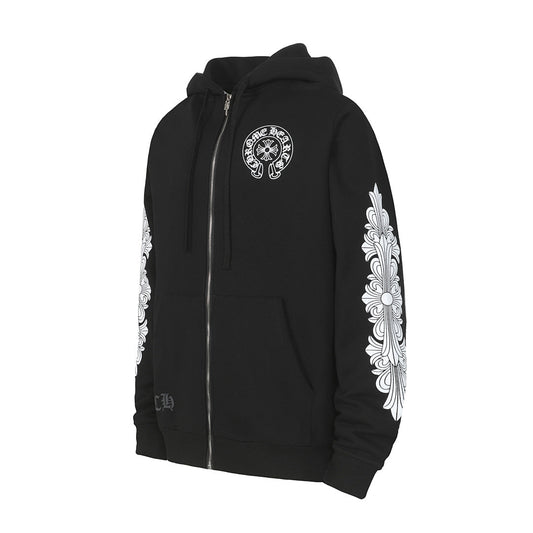 Chrome Hearts Graphic Zip-Up Hoodie