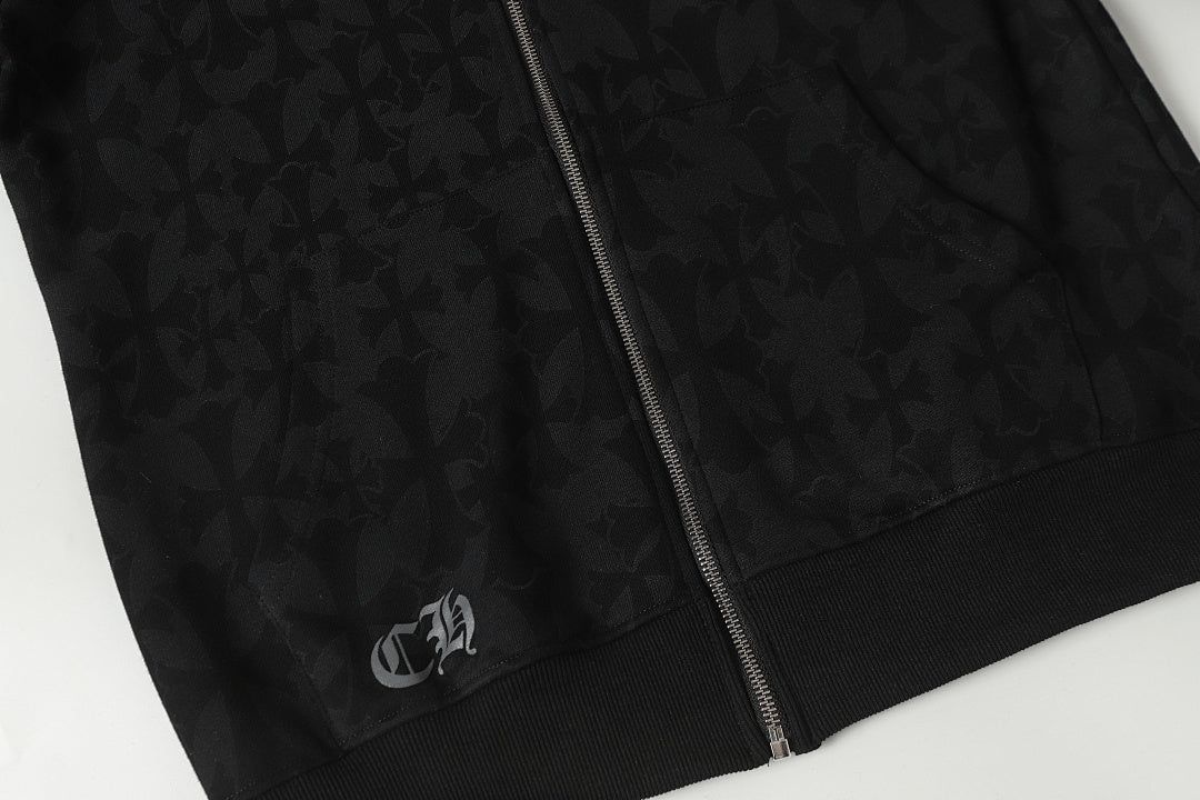 Chrome Hearts Graphic Zip-Up Hoodie