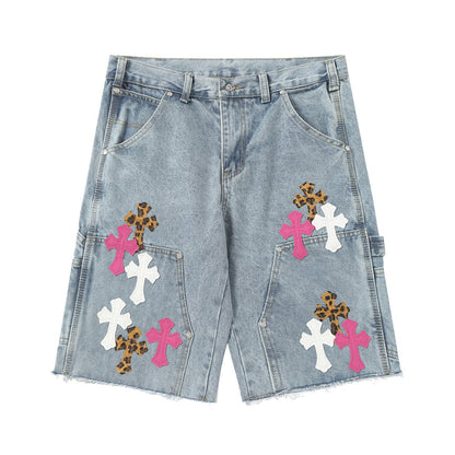 Chrome Hearts Distressed Denim Jeans | Stretch Tapered Fit