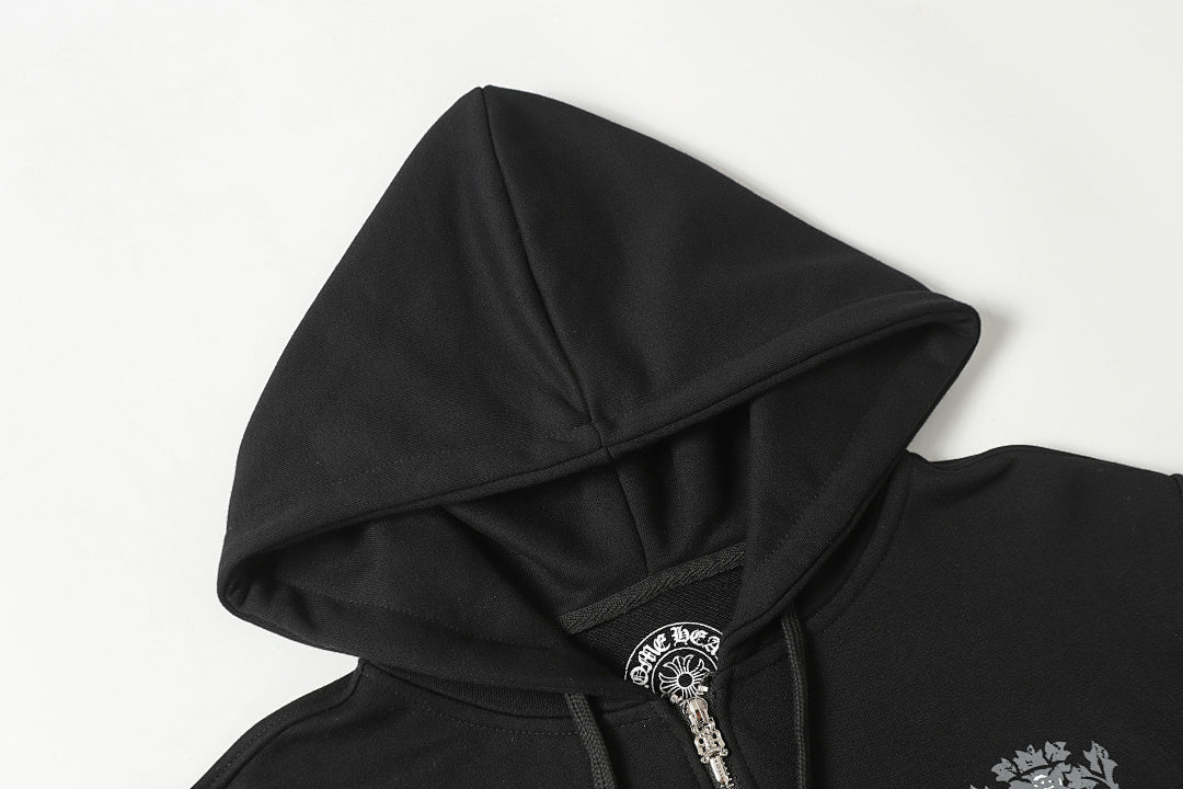 Chrome Hearts Graphic Zip-Up Hoodie