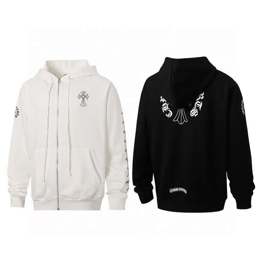 Chrome Hearts Graphic Zip-Up Hoodie
