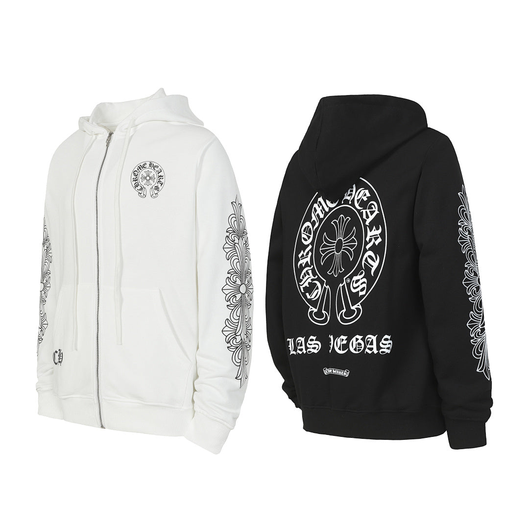 Chrome Hearts Graphic Zip-Up Hoodie